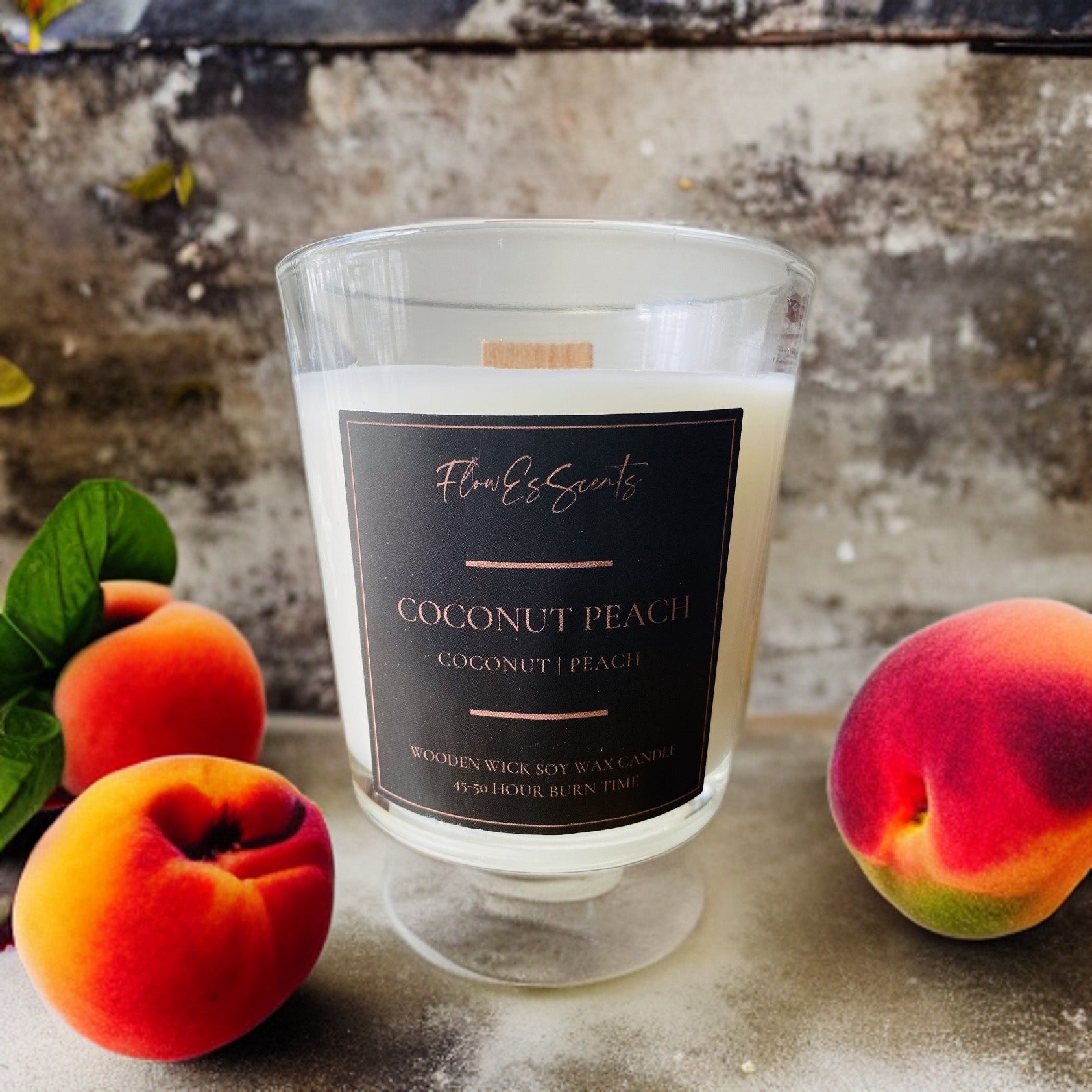 Tangerine and Peach Tea - Coconut and Soy Wood Wick Candle – Ohra
